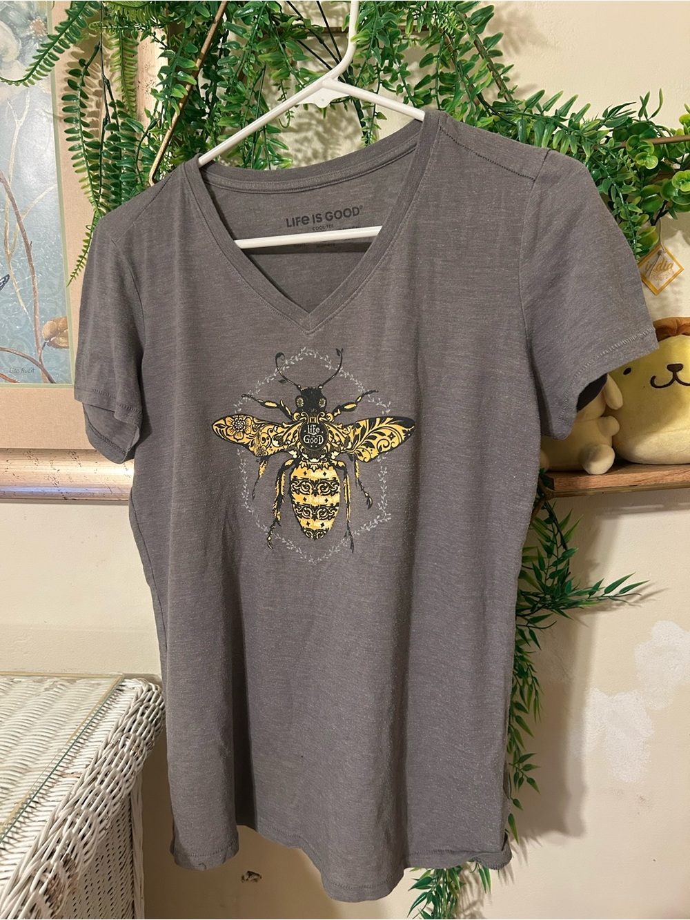Life Is Good Gray Women's Cool Tee - Small